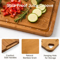 3 Piece Bamboo Cutting Board Set with Storage Holder - WM-CBD-4P