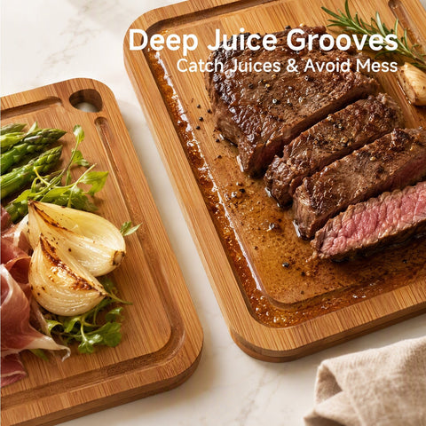 3 Piece Bamboo Cutting Board Set with Storage Holder - WM-CBD-4P
