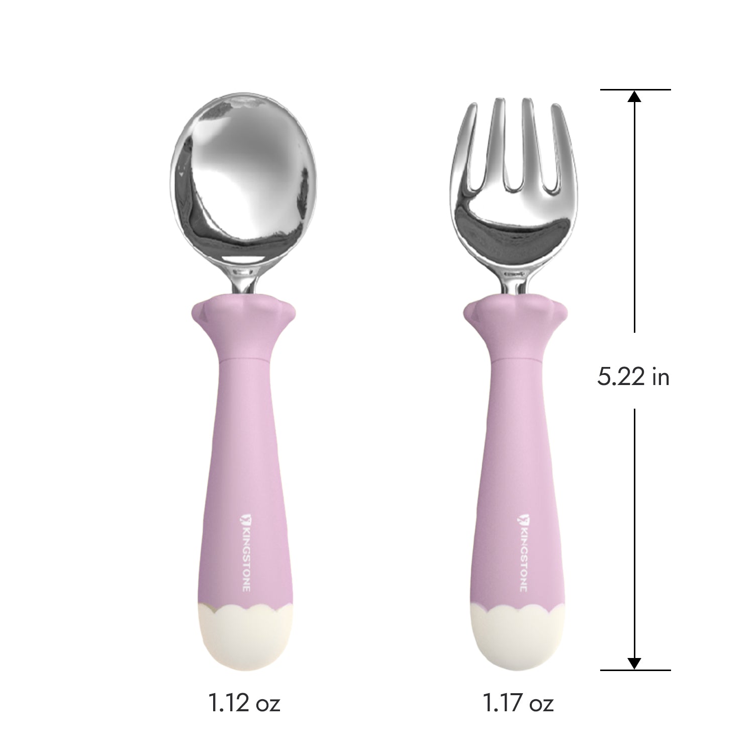 KINGSTONE Toddler Utensils with Case, Kids Silverware Set with Silicone Handles, 18/10 Stainless Steel Children Safe Forks and Spoons, Travel Carrying Cases BPA Free, Dishwasher Safe