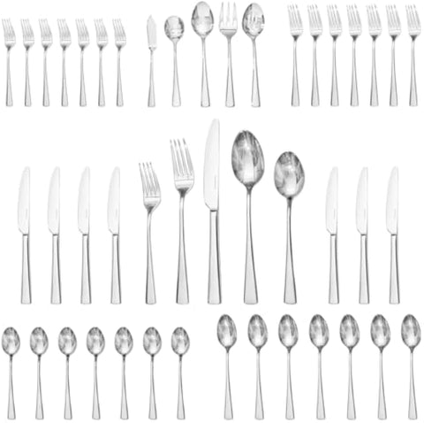 18/10 Stainless Steel Classic 45 Piece Flatware Set, Service for 8 (With Serving Utensils)