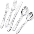Droplet 65 Piece Flatware Set, Service for 12 (With Serving Utensils) - KS3316-SL65