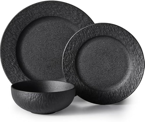 Obsidian Matte Marble Reinforced Porcelain Dnnerware Set