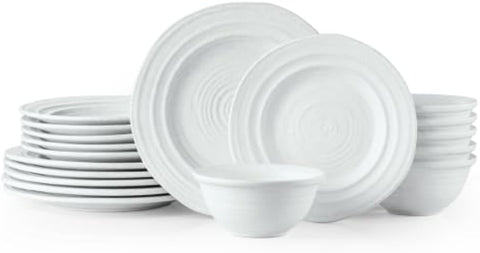 Artisan Handmade Rustic Stoneware 18 Piece Dinnerware Set, Service for 6