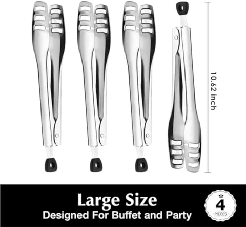 18/10 Stainless Steel Set Of 4 Serving Tongs