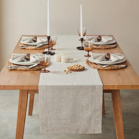 Rustic French Linen Table Runner
