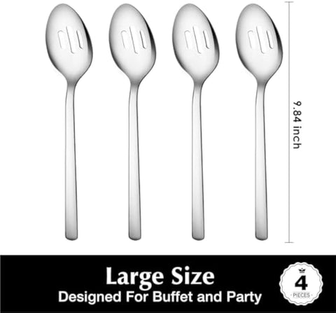 18/10 Stainless Steel Set Of 4 Slotted Serving Spoon
