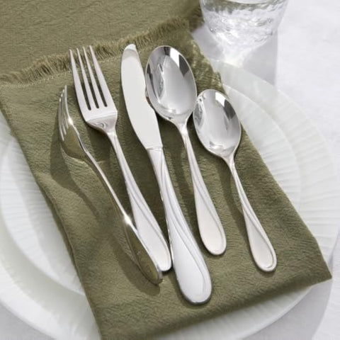 Droplet 45 Piece Flatware Set, Service for 8 (With Serving Utensils)
