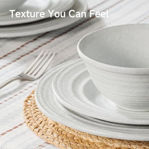 Artisan Handmade Rustic Stoneware 24 Piece Dinnerware Set, Service for 8