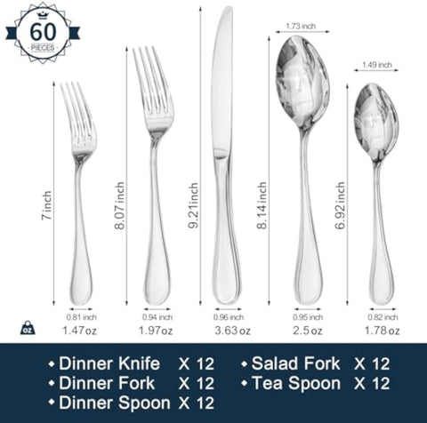Classic Revival Droplet 18/10 Stainless Steel Flatware Set