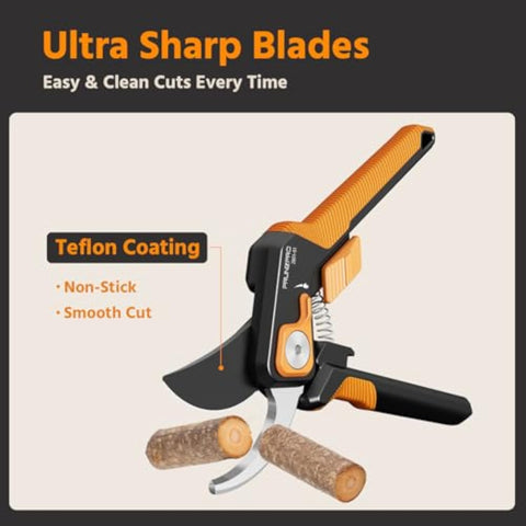 PrunePro 8.2" Pruning Shears Ultra Sharp Lightweight Bypass Plant Clippers