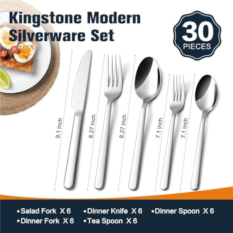 Elegant 18/10 Stainless Steel Flatware Set
