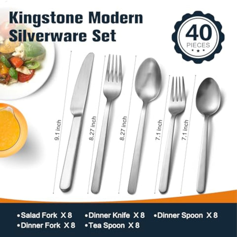 Elegant 18/10 Stainless Steel Flatware Set