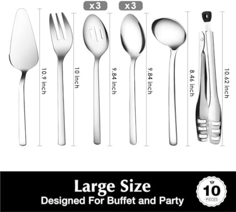 Large Hostess 10 Piece Serving Utensils Set