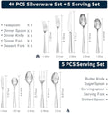 Linea 45 Piece Flatware Set, Service for 8 - WK6611-SL-45P