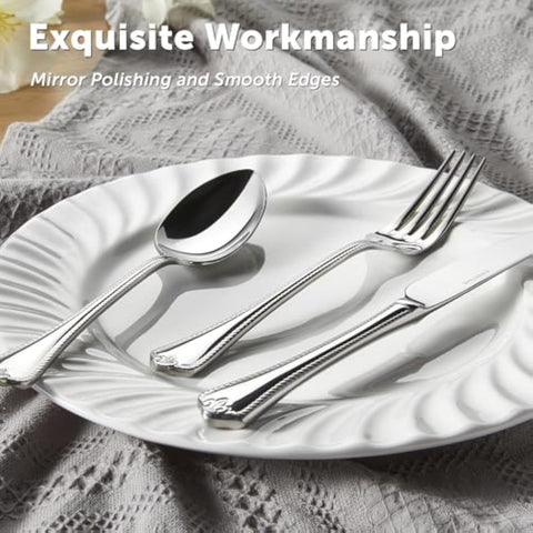 Revival Droplet 18/10 Stainless Steel 30 Piece Flatware Set, Service for 6