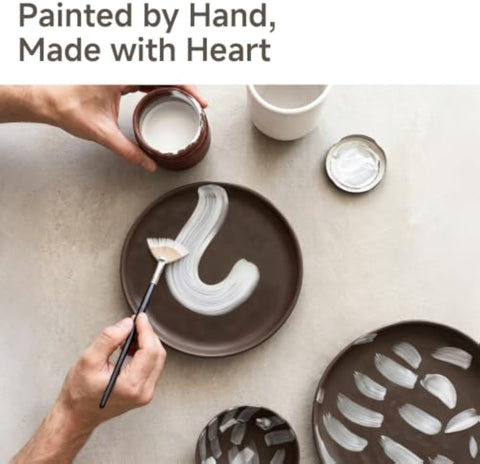 Atelier Handmade Rustic Stoneware 24 Piece Dinnerware Set, Service for 8
