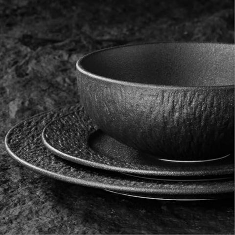 Obsidian Matte Marble Reinforced Porcelain Dnnerware Set