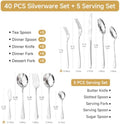 Round 45 Piece Flatware Set, Service for 8 - HK4412-SL45
